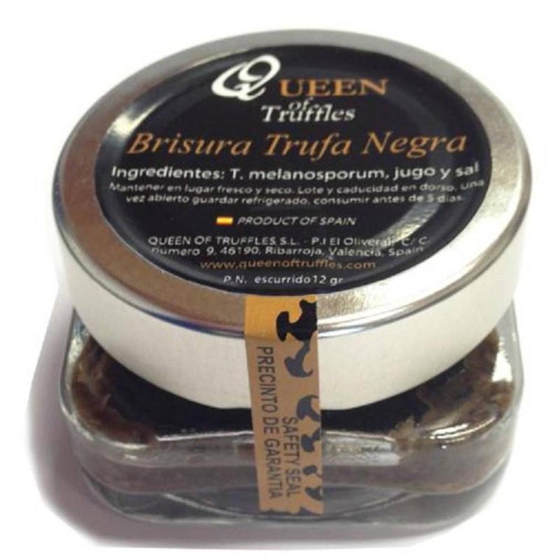 Natural black truffle brisure. canned. extra quality truffle. melanosporum